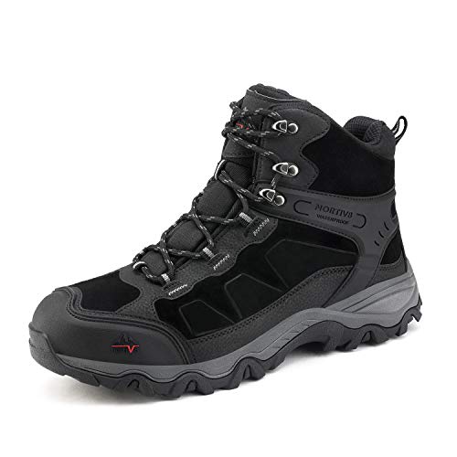 NORTIV 8 Mens Hiking Boots Waterproof Trekking Outdoor Mid Backpacking Mountaineering Shoes Js19004m,Size 13 Black