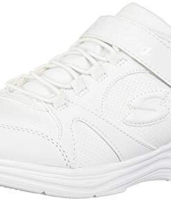 Skechers Kids Girls’ Glimmer Kicks Sneaker, White, 3.5 Medium US Big Kid