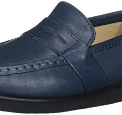 MARC JOSEPH NEW YORK Unisex-Kid’s Leather EVA Lightweight Technology Penny Loafer, Navy Nappa, 12 M US Little Kid