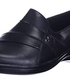 Clarks Women’s May Marigold Slip-On Loafer, Black Leather, 7.5 M US