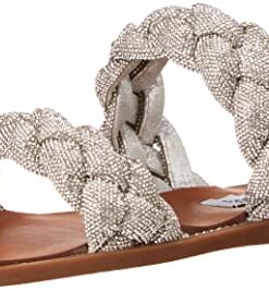 Steve Madden Women’s Newbie Flat Sandal, Rhinestone, 7.5