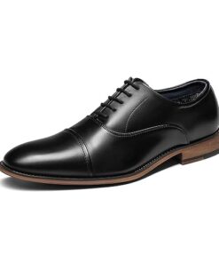 Bruno Marc Mens Lace Up Soft Cap-Toe Formal Dress Shoes, 2/Black – 11 (Oxford)