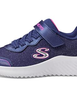 Skechers Kids Girls Bounder-Girly Groove Sneaker, Navy, 3 Little Kid