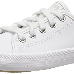 Keds girls Kickstart Sneaker, White Leather, 1.5 Big Kid US