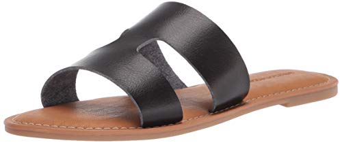 Amazon Essentials Women’s Flat Banded Sandal, Black, 10