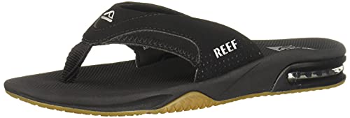 Reef Men’s Sandals, Fanning, Black/Silver, 10