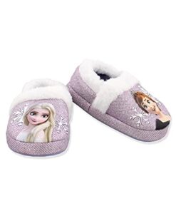 Disney Frozen 2 Elsa Anna Girls Toddler Plush A-Line Slippers (Purple, 7-8 M US Toddler)