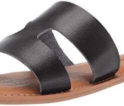 Amazon Essentials Women’s Flat Banded Sandal, Black, 8.5