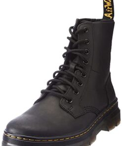 Dr. Martens unisex adult Lace Fashion Boot, Black Wyoming, 10 Women 9 Men US