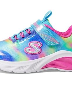 Skechers Kids Girls Coastline Sneaker, Turquoise/Multi, 13.5 Little Kid