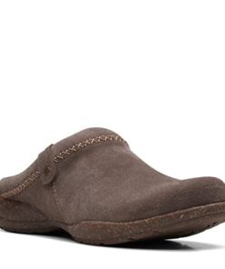 Clarks Women’s Roseville Echo Clog, Dark Taupe Suede, 8.5