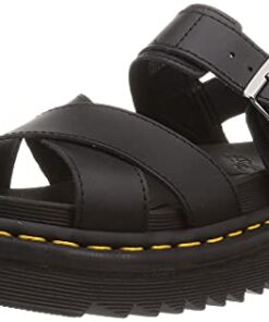 Dr. Martens Women’s Ankle Strap Sandal, Black Hydro, 8