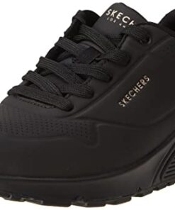 Skechers womens Skecher Street Women’s Uno – Stand on Air Sneaker, Black/Black, 7.5 US