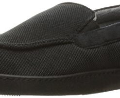 isotoner Men’s Slipper, Diamond Corduroy Moccasin with Memory Foam and Skid Resistance for Indoor/Outdoor Comfort