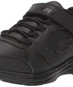 Skechers Kids Girls Glimmer Kicks-School Struts Sneaker, Black/Black, 1 Little Kid