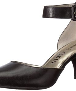 Anne Klein Women’s Fabulist Comfortable Fashion Pump, Black Leather, 10 M US