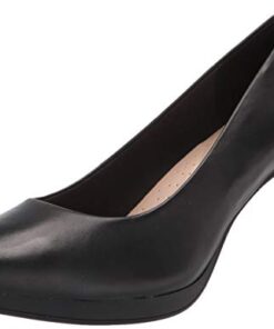 Clarks womens Ambyr Joy Pump, Black Leather, 11 Wide US