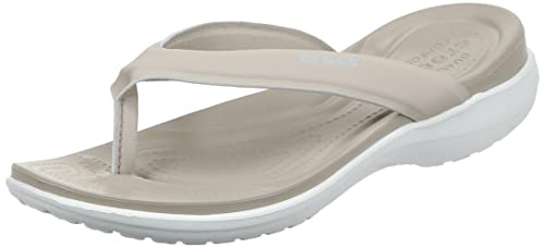 Crocs womens Women’s Capri V Sporty | Sandals for Women Flip Flop, Cobblestone, 9 US