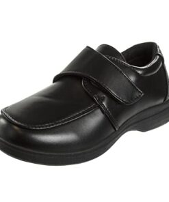 French Toast Boys Shoes – Kids Oxford School Uniform Loafer Church Dress Shoes Slip-On Faux-Leather (Size 7 Toddler) (Black)