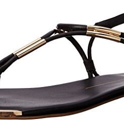 Dolce Vita Women’s Marly Flat Sandal,Black,9 B(M) US