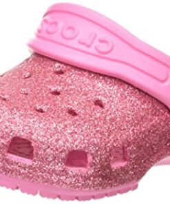 Crocs Kids’ Classic Glitter Clog (Little Kid/Big Kid) , Pink Lemonade Glitter, 6 Big Kid