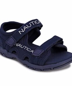 Nautica Kids Sports Sandals, Open Toe Athletic Beach Water Shoes Boys Girls Toddler Little Kid-Aminah-Navy Mono-12