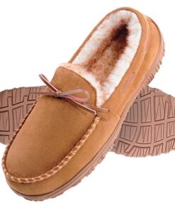 Amazon Essentials Men’s Warm Plush Slippers, Light Brown, 14