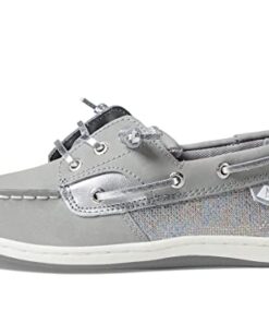 Sperry Songfish Boat Shoe, Grey, 4 US Unisex Big Kid