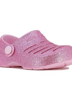 Nautica Kids Children’s Clogs, Shoes, & Slip-Ons – Casual, Garden, Beach, Indoor – Lightweight & Comfortable-River Edge Girls-Light Pink Glitter-13