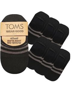 TOMS Classic No Show Socks Black 6-Pack