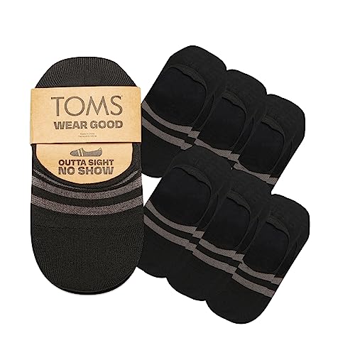 TOMS Classic No Show Socks Black 6-Pack