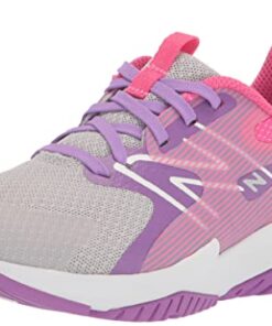 New Balance Kid’s Rave Run V2 Lace-up Sneaker, Summer Fog/Mystic Purple/Hi-Pink, 13 Little Kid