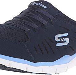 Skechers Sport Women’s Gratis-No Limits Slip-On Mule, Navy/Light Blue, 8 Wide