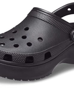 Crocs Women’s Classic Platform Clogs, Platform Shoes, Black, 9 Women