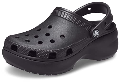 Crocs Women’s Classic Platform Clogs, Platform Shoes, Black, 9 Women
