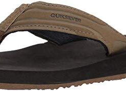 Quiksilver boys Youth Monkey Wrench Flip Flop (Little Kid/Big Kid) Sandal, Tan – Solid, 6 Big Kid US