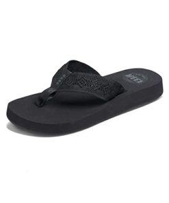 Reef womens Sandy Flip Flop, Black/Black, 10 US