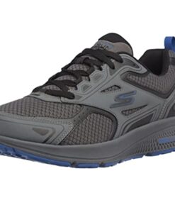 Skechers mens Gorun Consistent – Athletic Workout Running Walking Shoe With Air Cooled Foam Sneaker, Charcoal/Blue, 10.5 X-Wide US