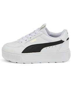 PUMA Karmen Rebelle Sneaker, White Black, 1 US Unisex Little Kid