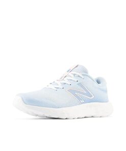 New Balance Girls DynaSoft 520 V8 Lace-Up Running Shoe, Bright Sky/Shell Pink/White, 4.5 Big Kid