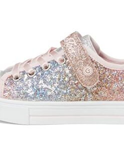 Skechers Kids Girls Twinkle Sparks-Sequin Flash Sneaker, Link Pink/Multi, 13.5 Little Kid