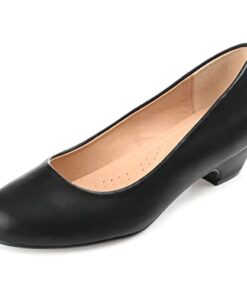 Journee Collection Womens SAAR Kitten Heel Pumps Medium and Wide Width with Round Toe and Comfort Insole, Black, 11