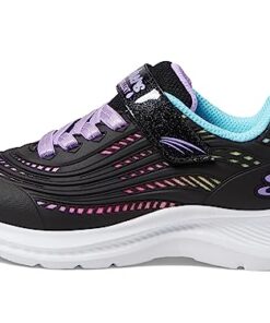 Skechers Kids Girls Jumpsters 2.0-Blurred Dream Sneaker, Black/Multi, 4 Big Kid