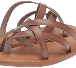 Amazon Essentials Women’s Strappy Slide Flat Sandal, Mushroom Brown, 7