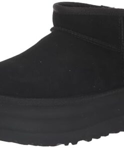 UGG Women’s Classic Ultra Mini Platform Fashion Boot, Black, 6