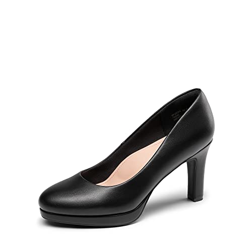 DREAM PAIRS Women’s SDPU2365W Low Heel D’Orsay Pointed Toe Pump Shoes, Black Pu, 6