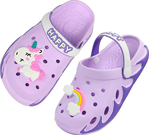 Baby Girls Clogs Garden Slip On Water Shoes for Infant Girl Indoor Outdoor Beach Sandals Children Classic Slippers Slides Size 6 12 Month Infant Purple