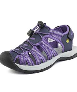 DREAM PAIRS Womens 160912-W-New Adventurous Summer Outdoor Sandal New-purple – 8.5