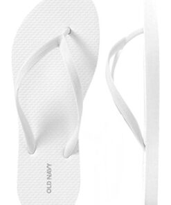 Old Navy Flip Flop Sandals for Woman, Great for Beach or Casual Wear (8, White)