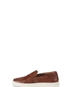 Frye Ivy Slip-On Shoes for Women Featuring Soft Leather with Thick Rubber Outsole, Removable Molded Footbed, and Padded Collar and Vamp – ½” Heel Height, Cognac – 8M